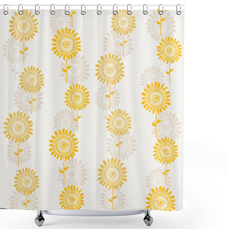 Personality  Pattern With Abstract Sunflowers Shower Curtains