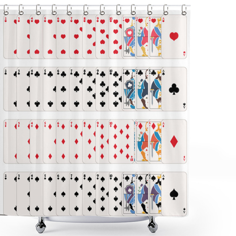 Personality  Set Of Playing Cards Shower Curtains