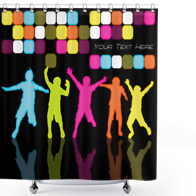 Personality  Kids Dancing In Disco Lights Shower Curtains