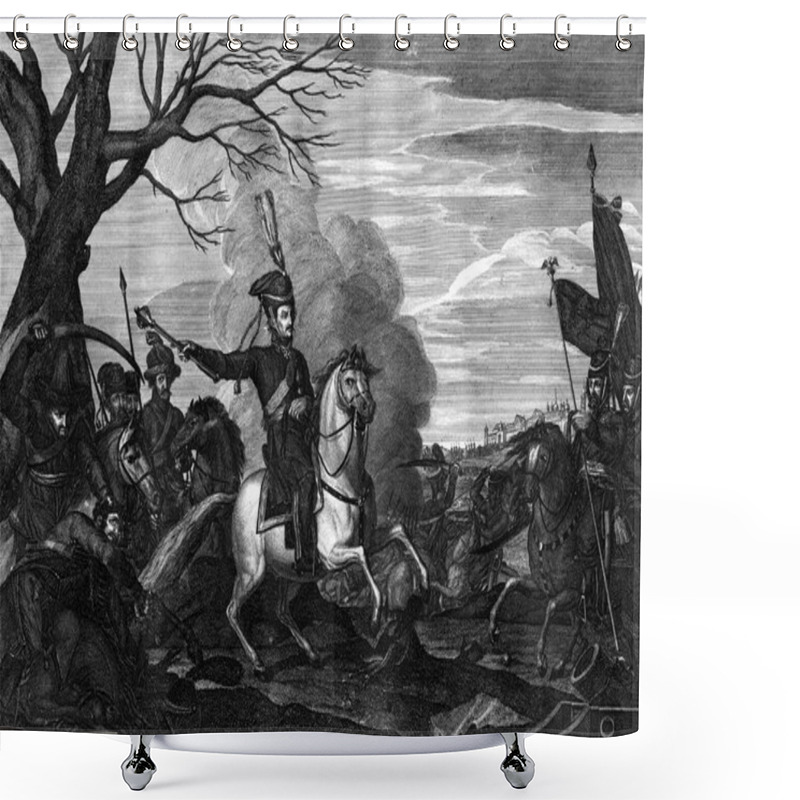 Personality  Engraving Battle Of The War Between France And Russia. Shower Curtains