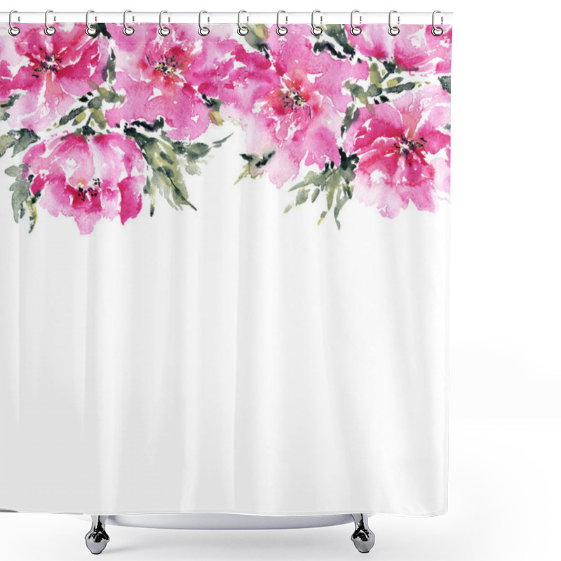 Personality  Floral Background With Red Roses Shower Curtains