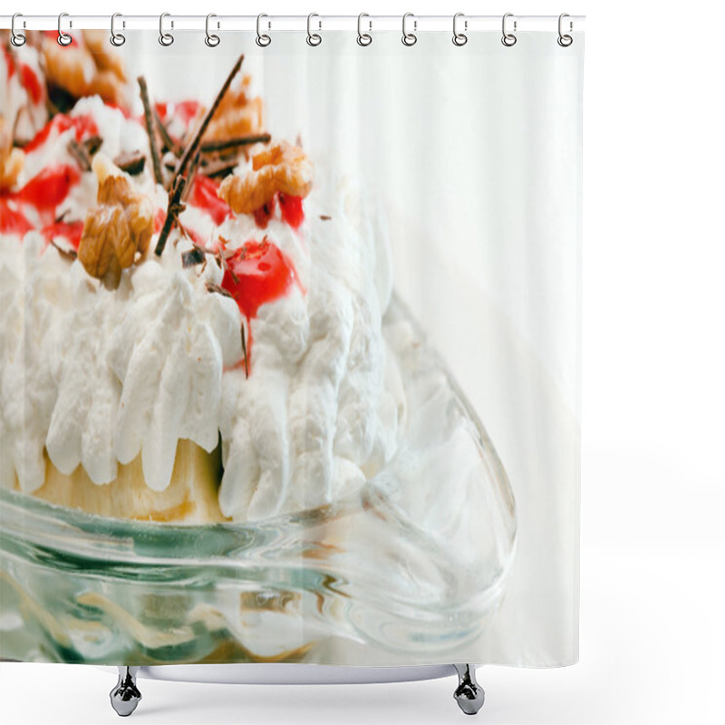 Personality  Banana Split Dessert On White Shower Curtains