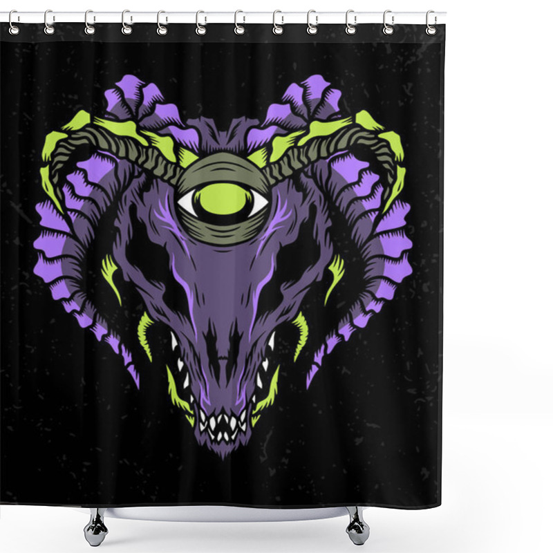 Personality  King Of Goats Illustration Design Concepts Shower Curtains