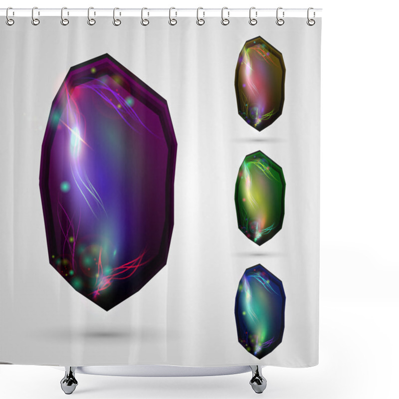 Personality  Glossy Buttons Vector Illustration Shower Curtains