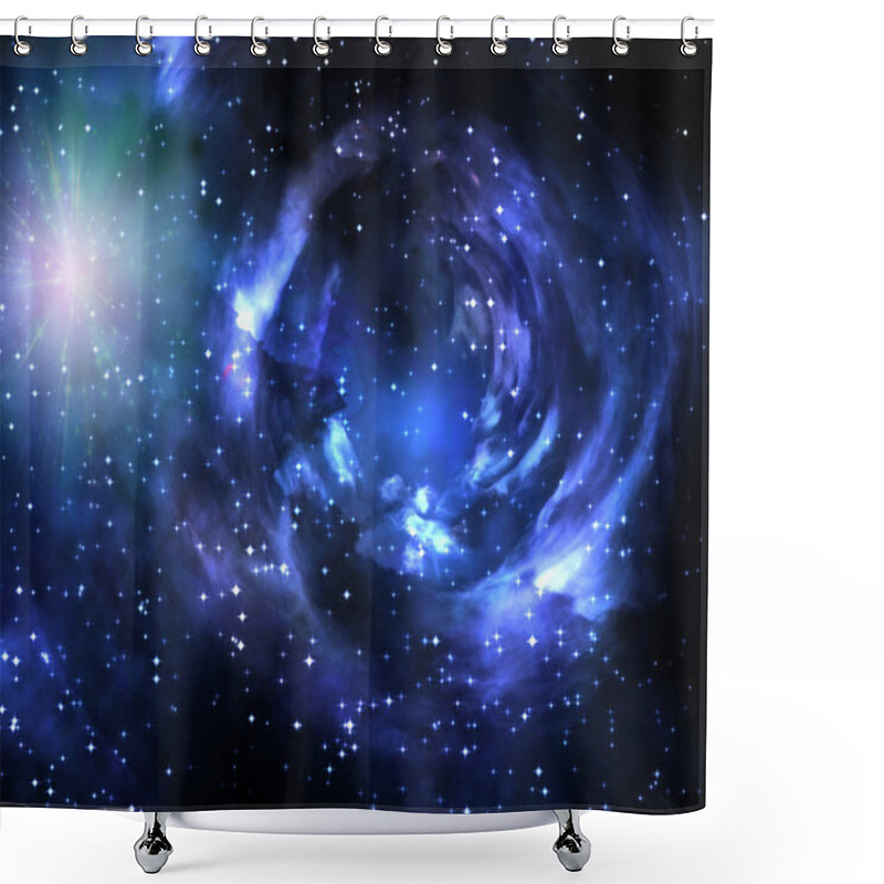 Personality  Deep Space. Worm Hole Shower Curtains