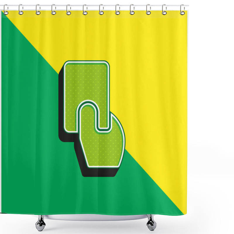 Personality  Amonestation Green And Yellow Modern 3d Vector Icon Logo Shower Curtains