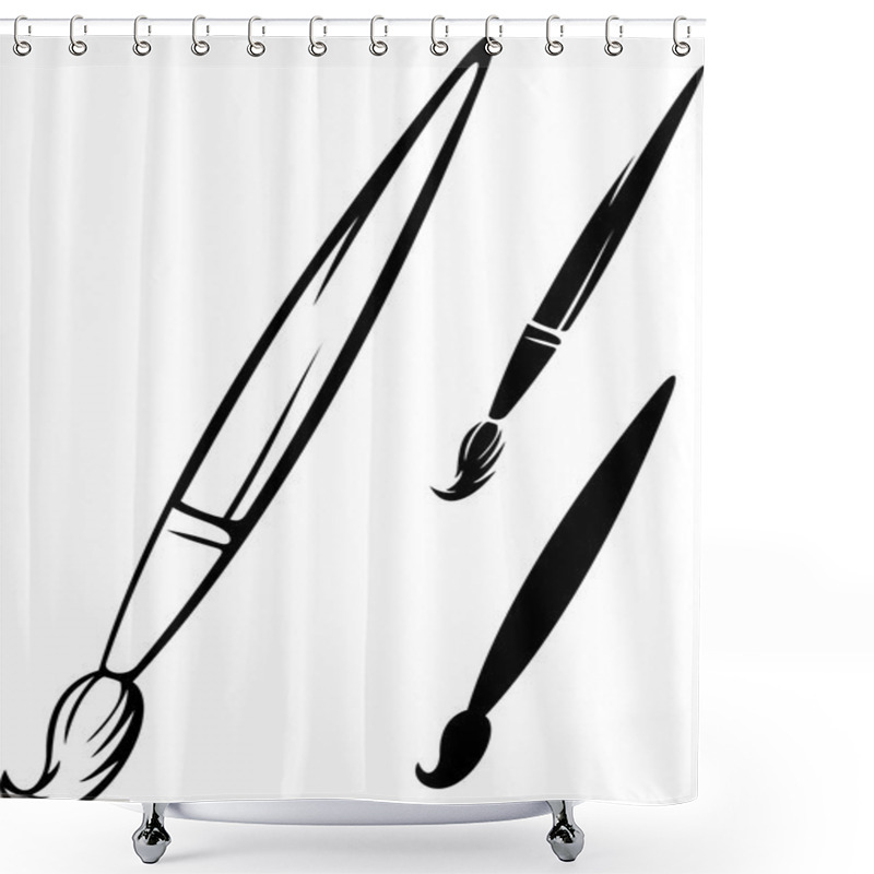 Personality  Paint Brush Shower Curtains