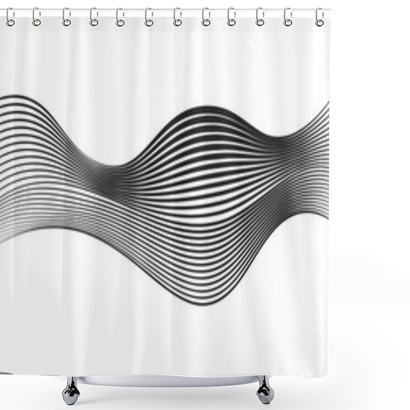 Personality  Abstract Digital Wave Of Particles. Technology Background. Vector Illustration Shower Curtains