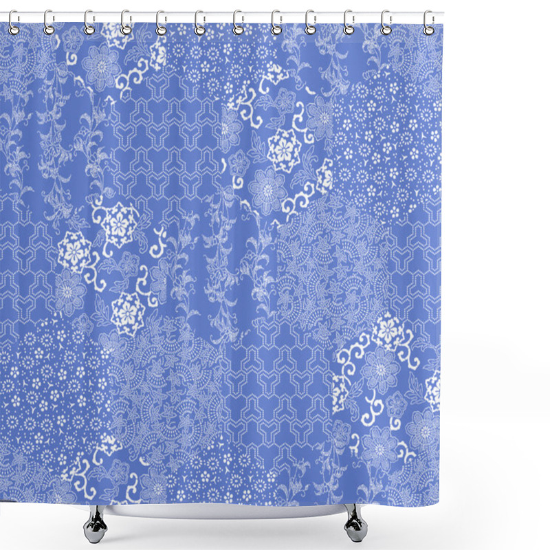 Personality  Japanese Style Pattern Patchwork Shower Curtains