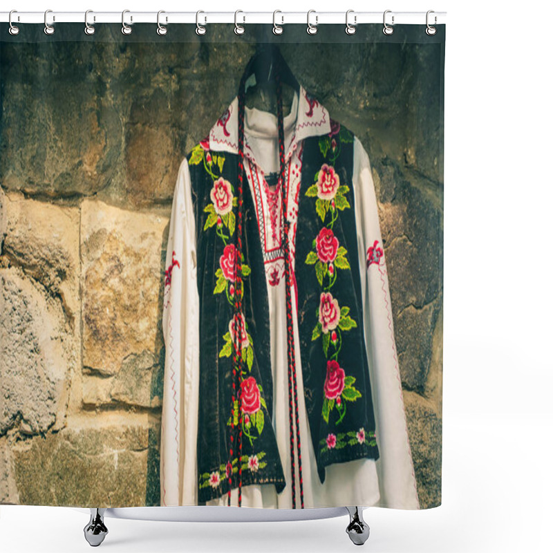 Personality  Authentic Folk-style Details Of Costumes From Bulgaria. Bulgaria In Details Shower Curtains