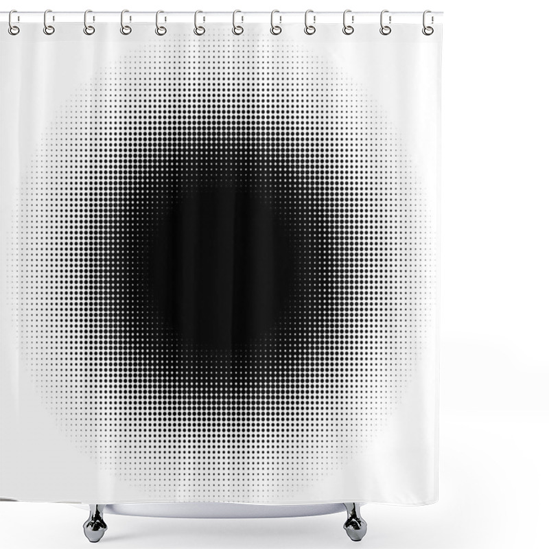 Personality  Circular Halftone Element Shower Curtains