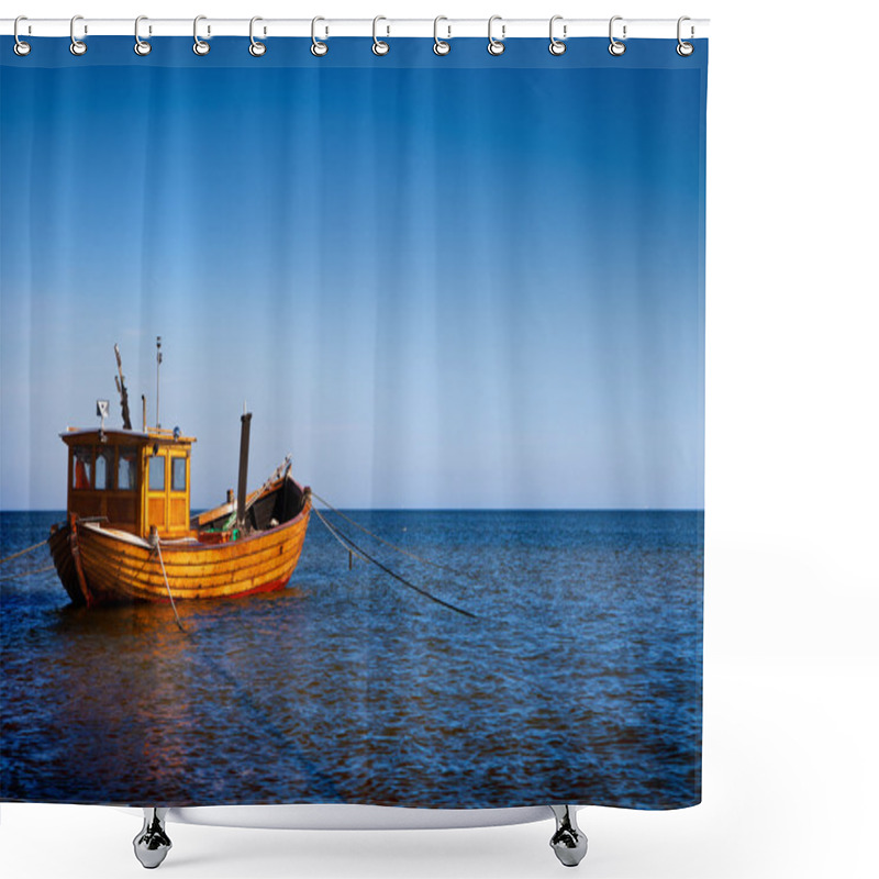 Personality  Fishing Boat Shower Curtains