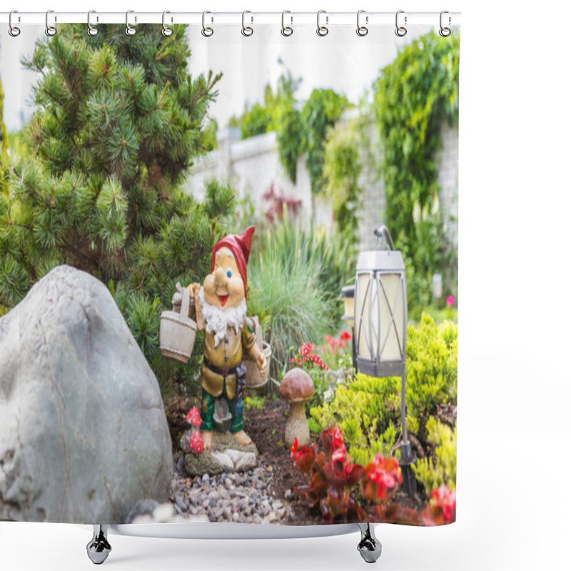 Personality  Garden Dwarf In Home Garden, Gnome Decoration Shower Curtains