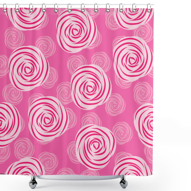 Personality  Seamless Pattern Of Roses Shower Curtains