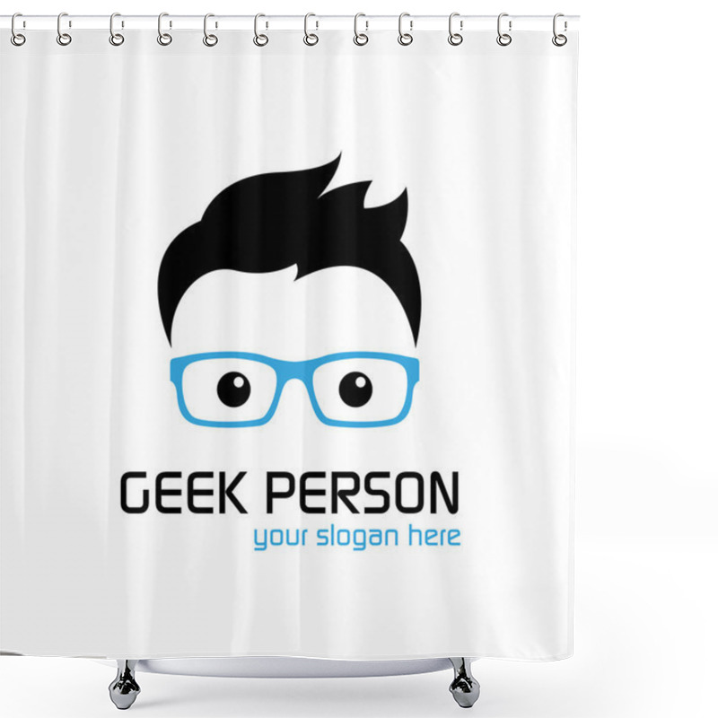 Personality  Geek Person Logo Template Shower Curtains