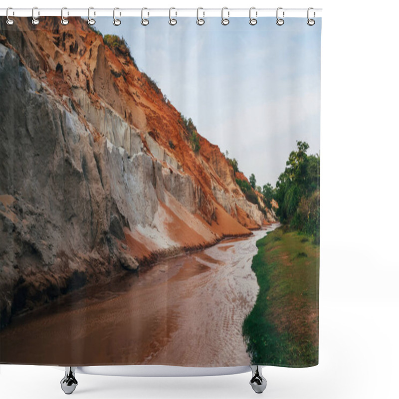 Personality  Fairy Stream In Mui Ne In Vietnam. Landmark, Red Sand Mountain Canyon Shower Curtains