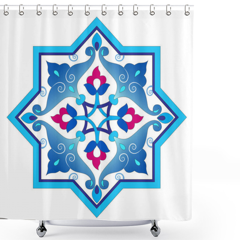 Personality  Blue Patterns Series Designed Utilizing The Old Ottoman Motifs Shower Curtains