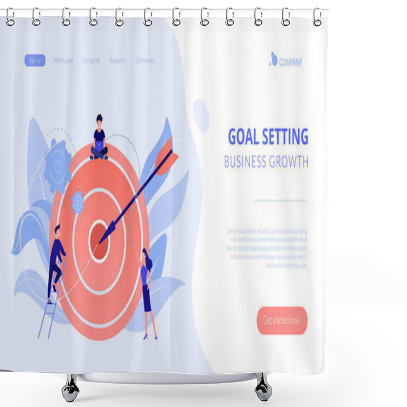 Personality  Goals And Objectives Concept Landing Page. Shower Curtains