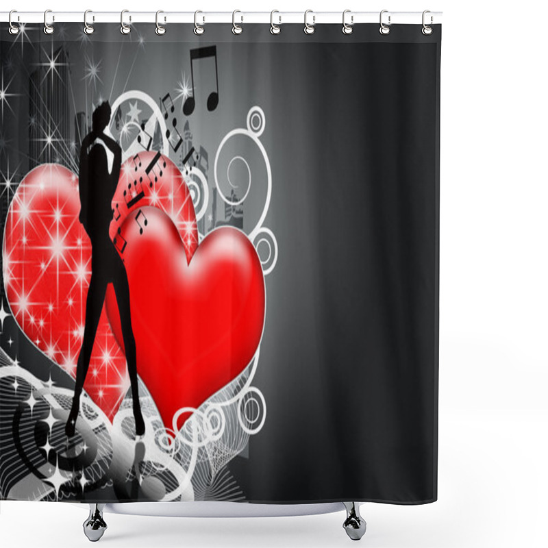 Personality  Silhouette Of Girl Shower Curtains