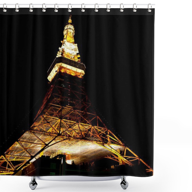 Personality  Tokyo Tower At Night, Japan Shower Curtains