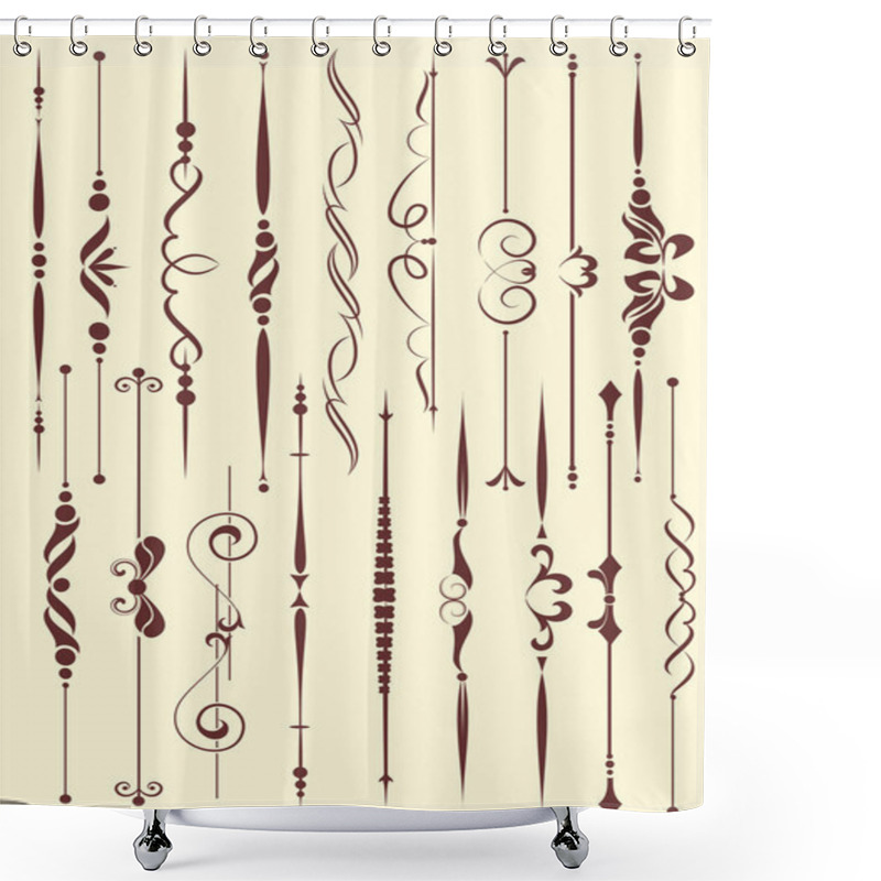 Personality  Set Of Decorative Elements Shower Curtains