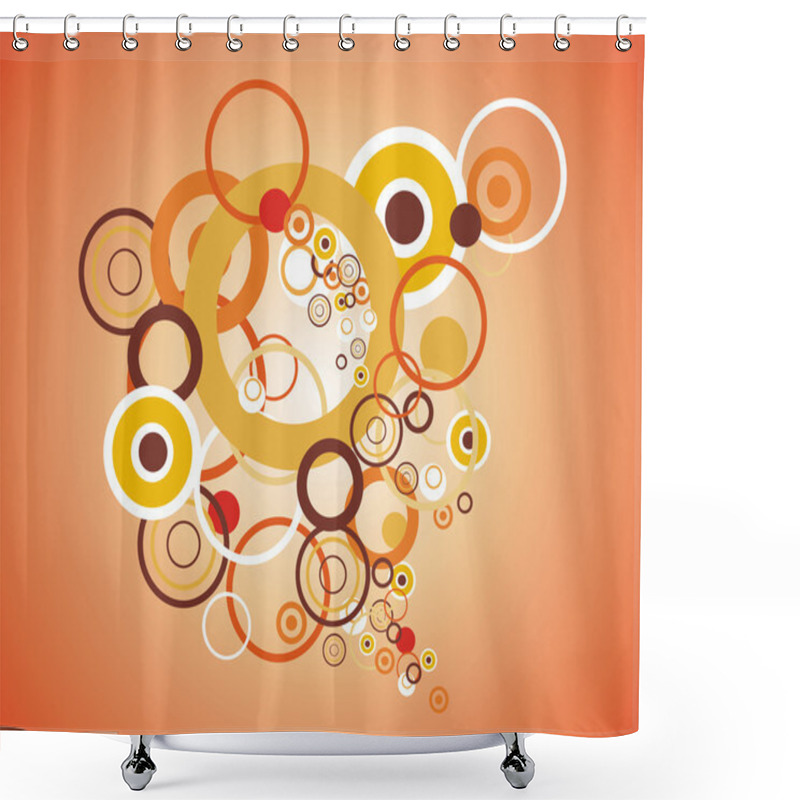 Personality  Retro Circle Pattern Shower Curtains