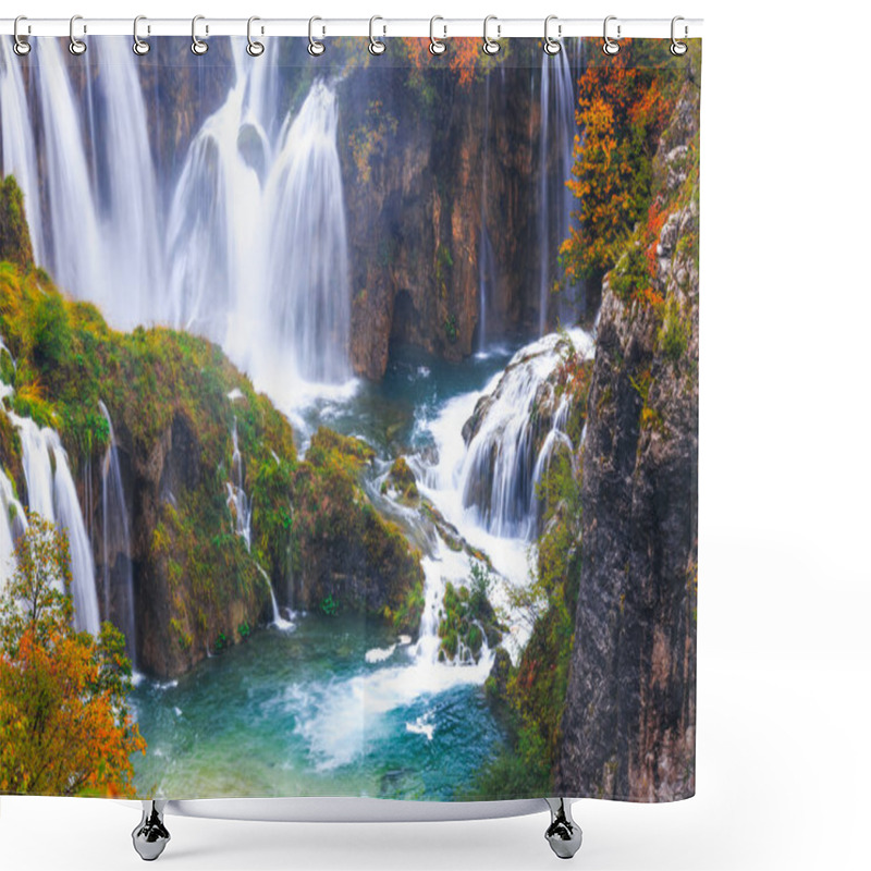 Personality  Waterfalls, Plitvice National Park, Croatia Shower Curtains