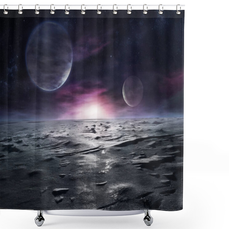 Personality  Frozen Distant Planet Shower Curtains