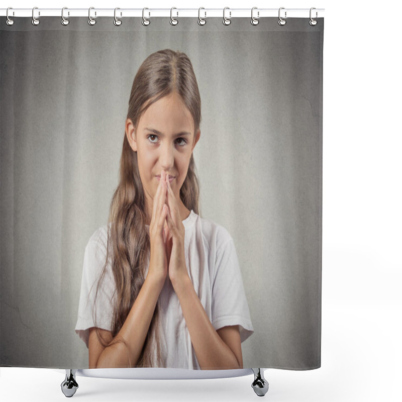 Personality  Sly Scheming Teenager Girl Shower Curtains