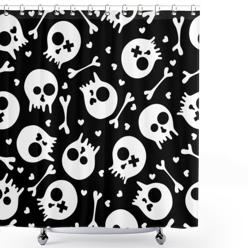 Personality  Skulls Seamless Pattern Shower Curtains