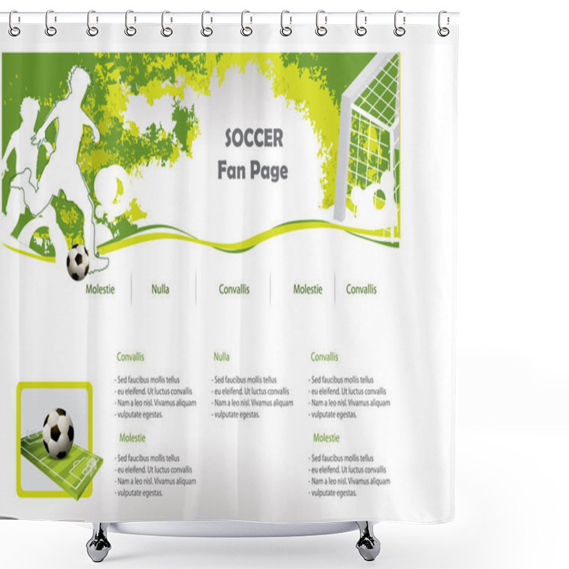 Personality  Soccer Web Site Design Template Shower Curtains