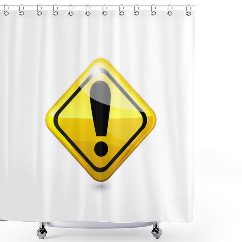 Personality  Attention Glossy Road Sign. Vector Shower Curtains