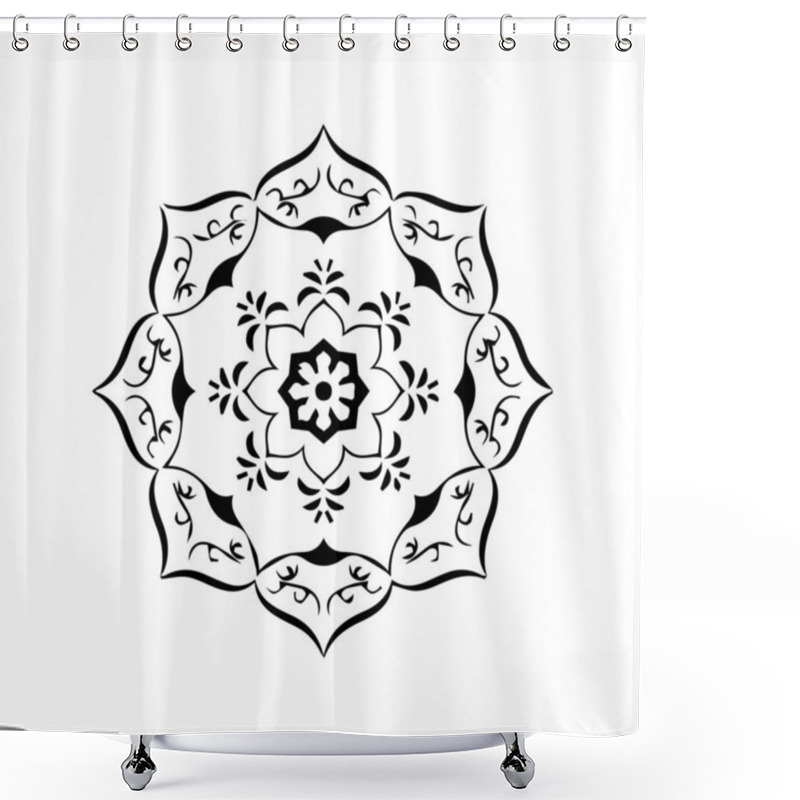 Personality  Beautiful Mandala Art, Vector Mandala Design Shower Curtains