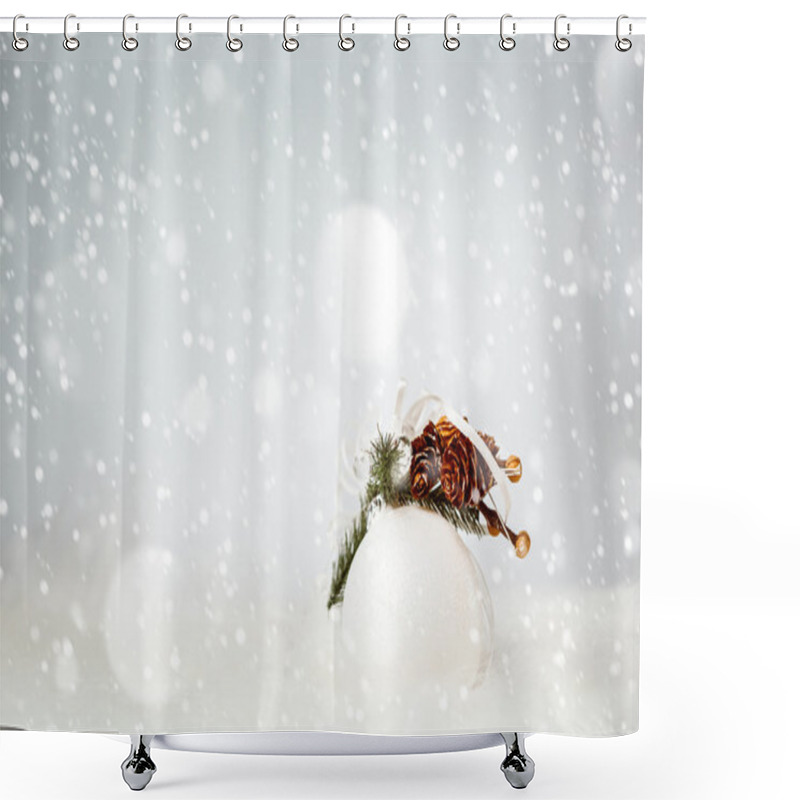 Personality  Christmas Decoration With White Bauble Shower Curtains