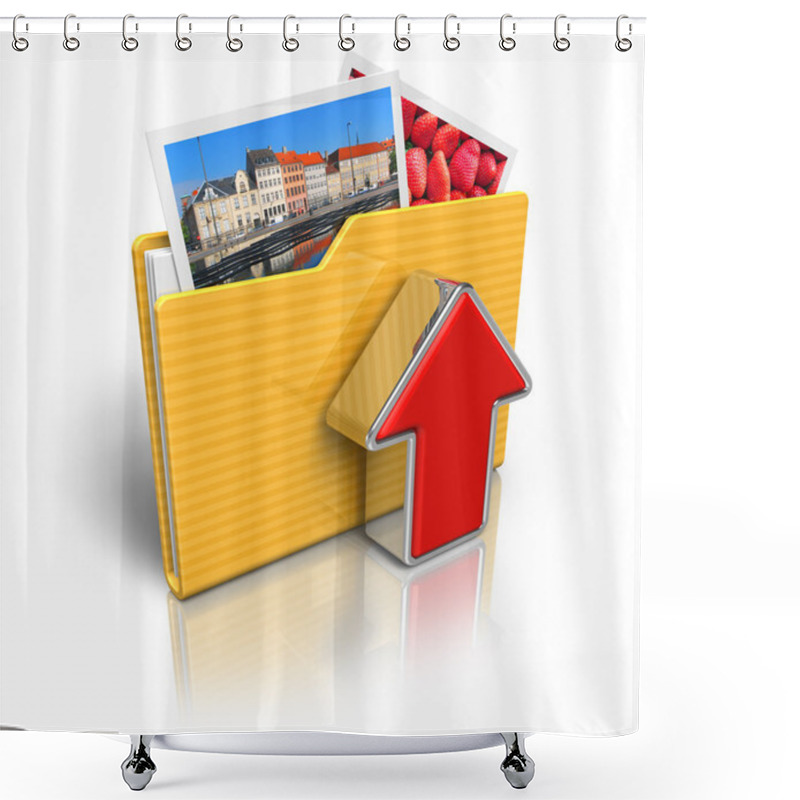 Personality  Upload Folder Icon Shower Curtains