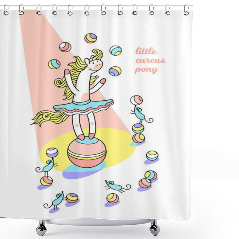 Personality  Little Sweet Pony In Tutu Skirt  Shower Curtains