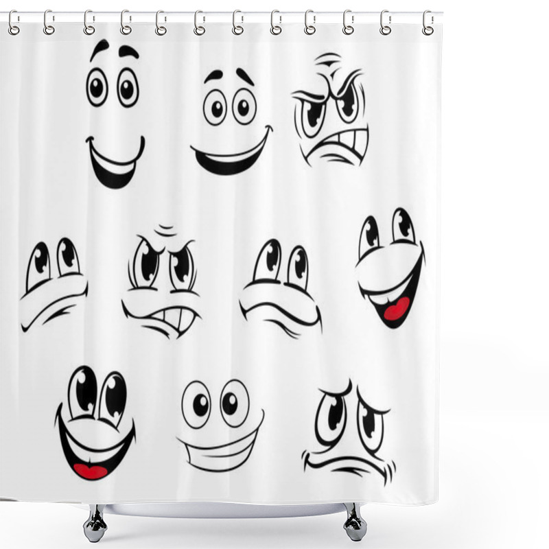 Personality  Cartoon Faces Set Shower Curtains