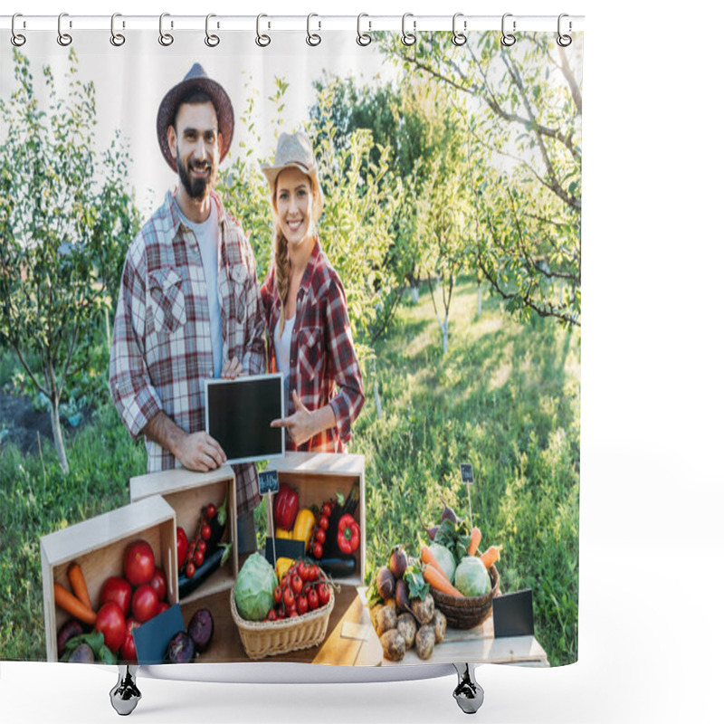 Personality  Farmers Selling Vegetables At Market Shower Curtains