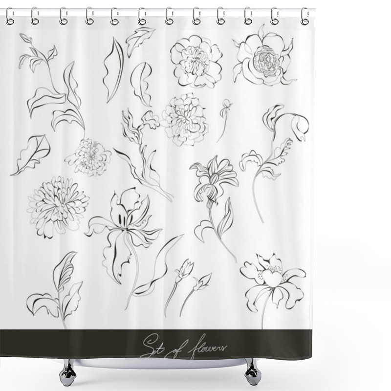 Personality  Set Of Flowers Shower Curtains