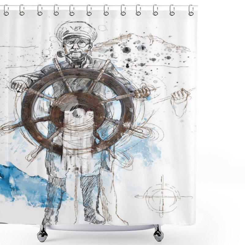 Personality  Captain Shower Curtains