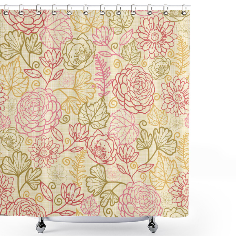 Personality  Textile Flowers Seamless Pattern Background Shower Curtains