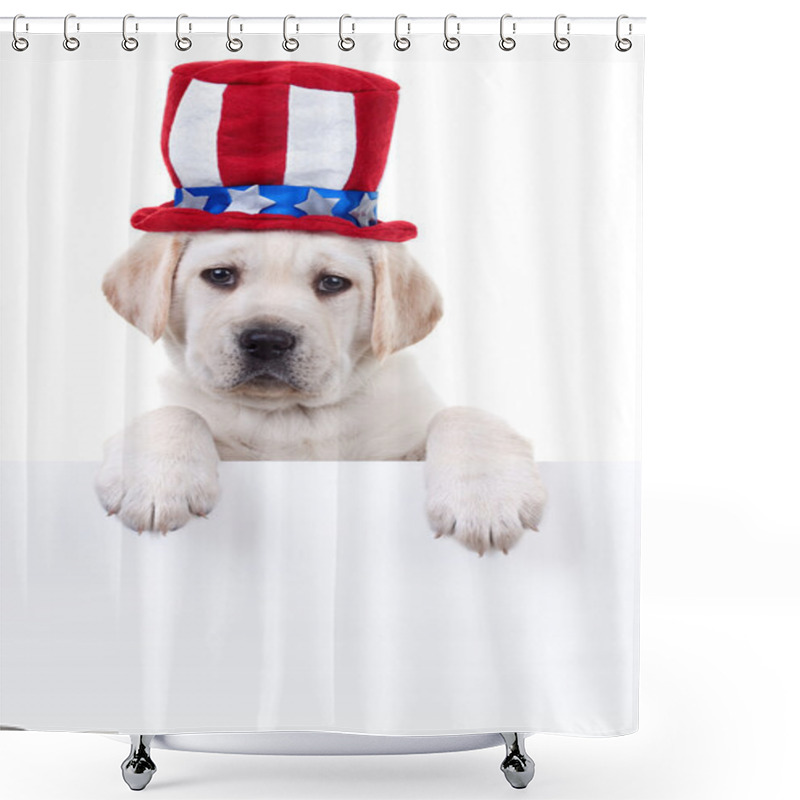 Personality  Patriotic Dog Sign Shower Curtains