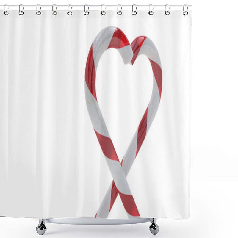 Personality  Candy Cane Hearts Shower Curtains