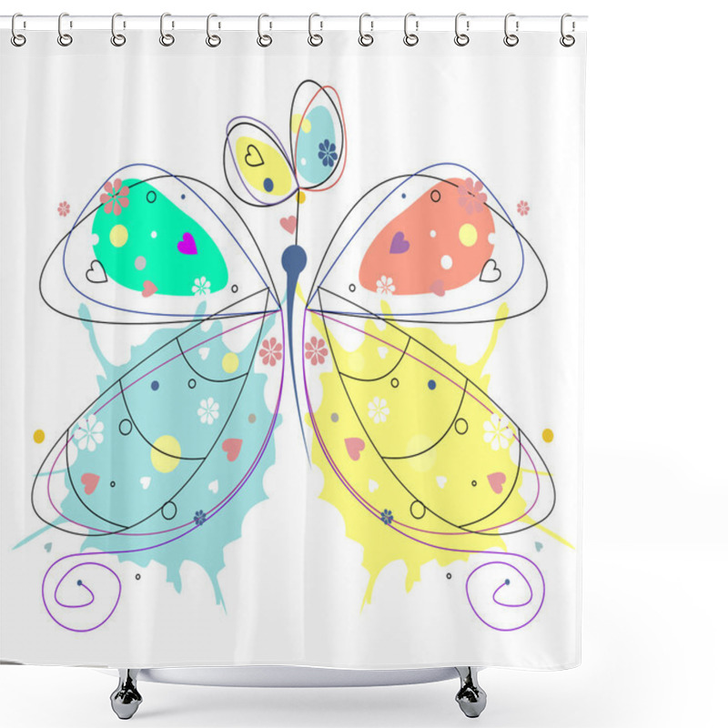 Personality  Vector Graphic Illustration Shower Curtains