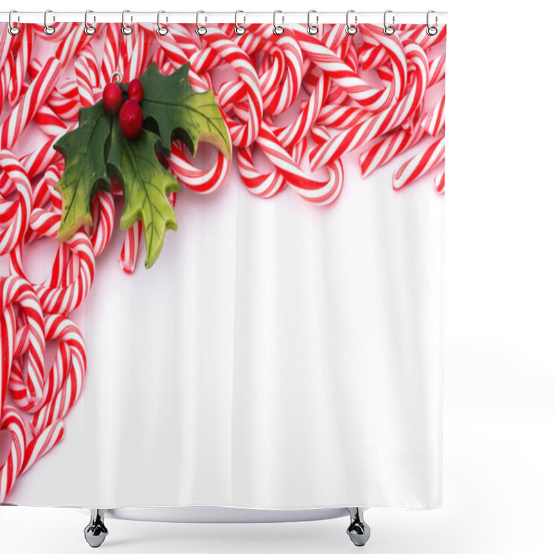 Personality  Candy Cane Border Shower Curtains