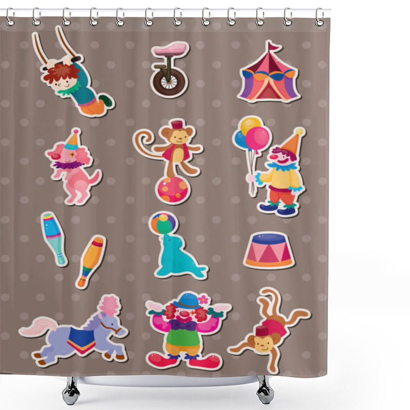 Personality  Circus Stickers Shower Curtains