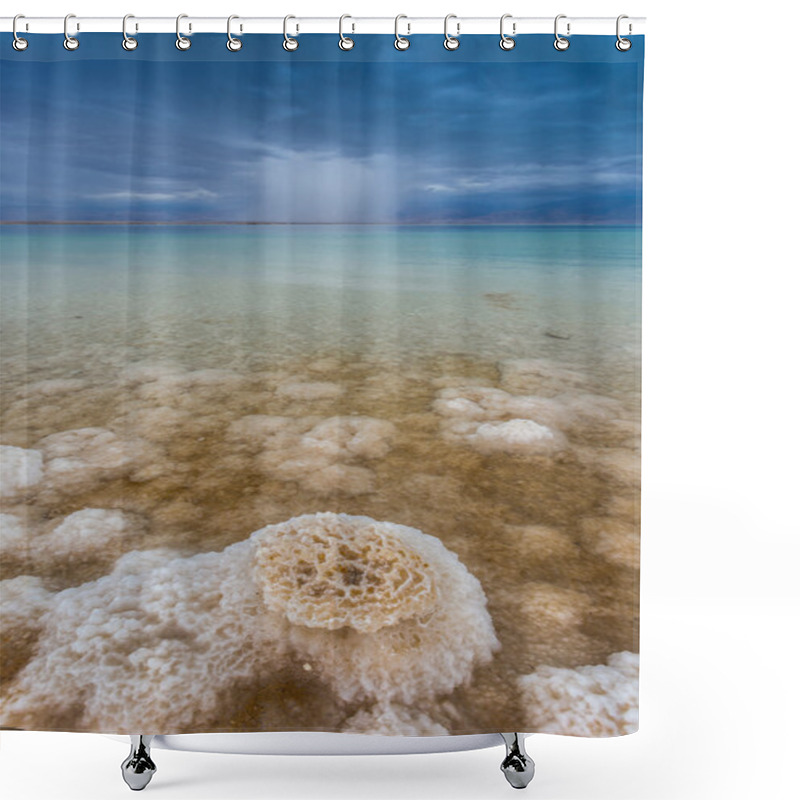 Personality  View Of Dead Sea Coastline Shower Curtains