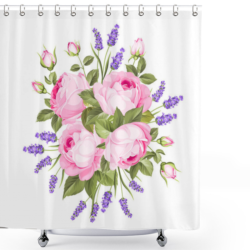 Personality  Spring Flowers Bouquet. Shower Curtains