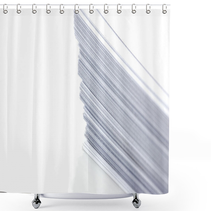 Personality  Stacks Of White Plain Paper Shower Curtains