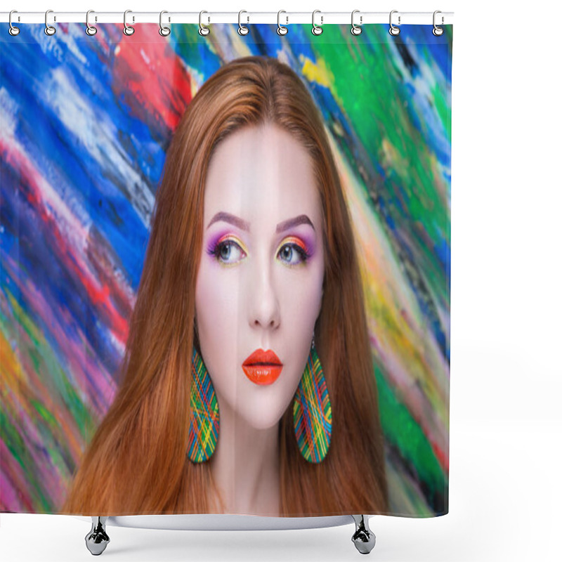 Personality  Woman Art Make Up Shower Curtains